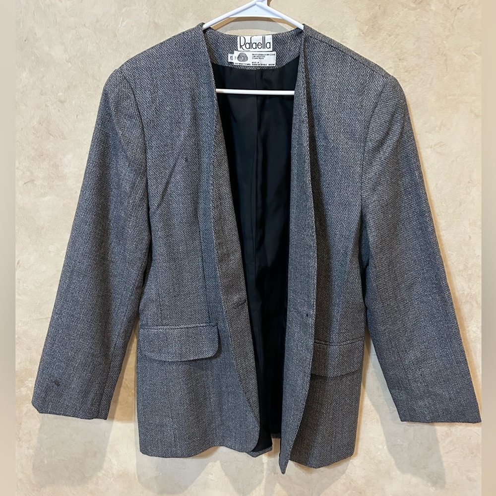 Rafaella Charcoal womens career Blazer vintage 1980s chic size 12